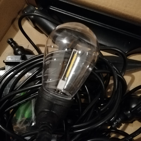 Solar Powered Vintage Festoon Lights 12 Bulbs