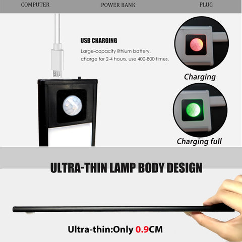 Ultra-thin PIR Motion Sensor LED Light USB Chargeable