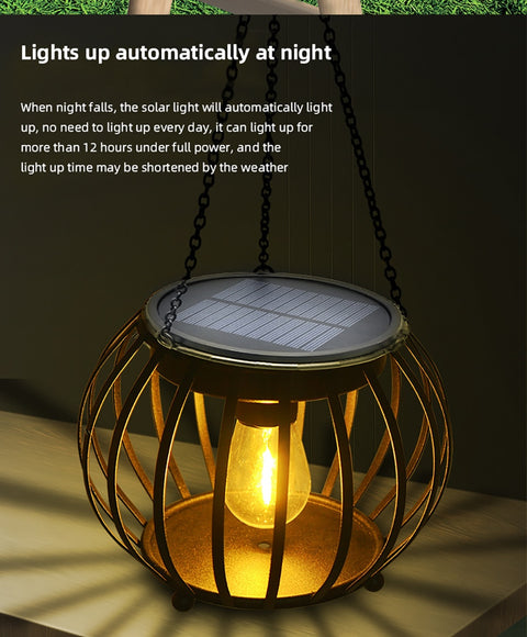 Solar Hanging Pumpkin Lantern LED Light